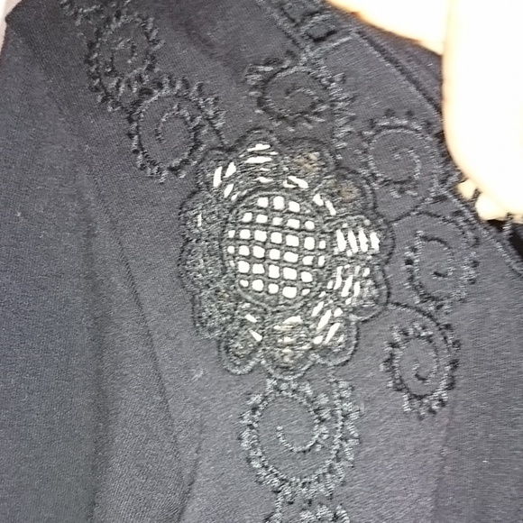 Johnny Was Black Lace Cutout 3/4 Dress Small 4LoveandLiberty - Picture 3 of 7